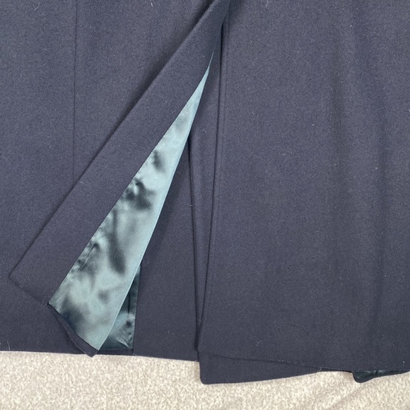 Vintage Michael Richards pure wool full length coat made in USA deep navy blue - Picture 11 of 13